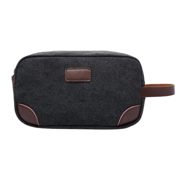 Canvas + Leather Cosmetic Bag